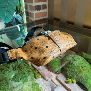 MCM Tan Visetos Monogram Canvas Belt Bag