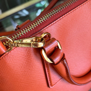 PRADA Promenade Orange Saffiano Lux Dome Top Handle
