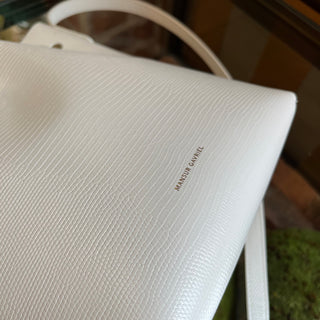 MANSUR GAVRIEL White Leather Mini Bucket Bag