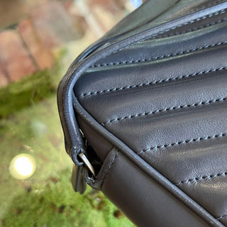 SAINT LAURENT Lou Dusty Grey Matelassé Monogram Calfskin Camera Bag