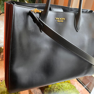 PRADA City Calf Bibliotheque Accordion Tote Bag