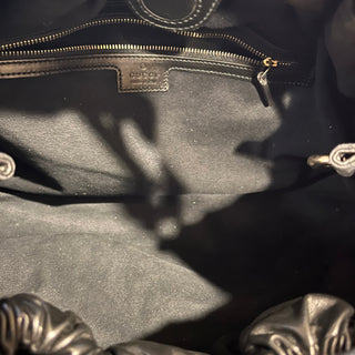 GUCCI Deco Medium Black Leather Quilted Tote