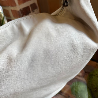 CHANEL Modern Chain White Calfskin Leather Hobo Bag