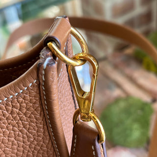 HERMÈS Evelyne TPM Gold Taurillon Clemence Leather Crossbody Bag