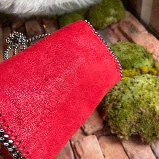 STELLA MCCARTNEY Falabella Red Vegan Shaggy Deer Crossbody Bag