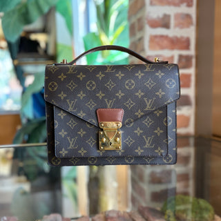 LOUIS VUITTON Monceau 26 Brown Monogram Canvas Briefcase Top Handle Bag