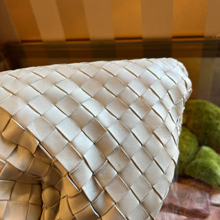 BOTTEGA VENETA The Pouch White Intrecciato Nappa Leather Clutch