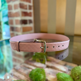 GUCCI Pink Leather Micro Guccissima Embossed Belt Size 90/36