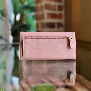 PRADA Pink Saffiano Leather Wallet