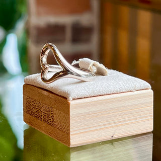 TIFFANY & CO Elsa Peretti Open Heart 925 Sterling Silver Size Ring SZ 8.5