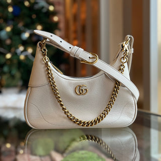 GUCCI Aphrodite Small Mystic White Goatskin Shoulder Bag