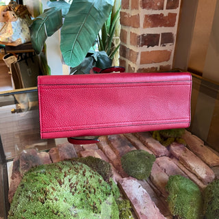 GUCCI GG Marmont Red Pebbled Leather Top Handle Bag