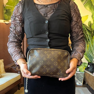 LOUIS VUITTON Vintage Trousse Brown Monogram Canvas Pochette