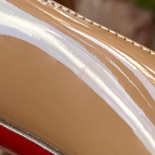 LOUBOUTIN You You Nude Patent Leather Peep Toe Pumps SZ 40.5 (US 10.5)