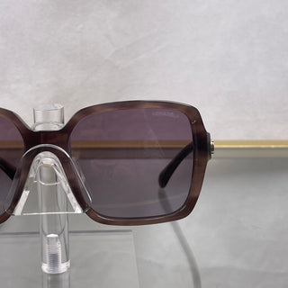 CHANEL 5408 1641/S1 Light Brown Purple Tortoise Acetate Square Sunglasses