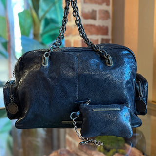 STELLA MCCARTNEY Vintage Black Shaggy Deer Chain Satchel
