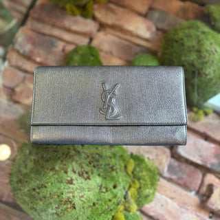 SAINT LAURENT Silver Belle De Jour Clutch