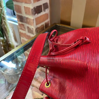 LOUIS VUITTON Noe Red Epi Leather Vintage Bucket Bag
