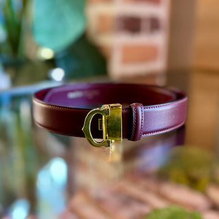 CARTIER Must De Cartier Bordeaux Gold Hardware Belt