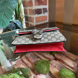 GUCCI Dionysus Mini Red GG Web Canvas Suede Crossbody Bag