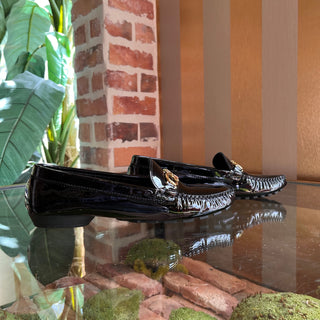 FERRAGAMO Black Patent Leather Mules SZ 8