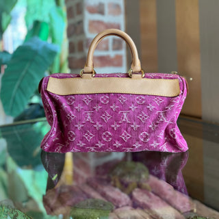 LOUIS VUITTON Neo Speedy Pink Denim Monogram Satchel Bag