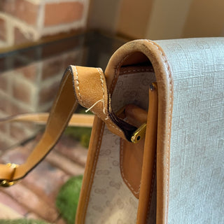 GUCCI White Micro GG Canvas Vintage Crossbody