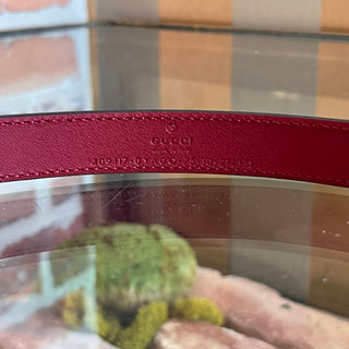 GUCCI Marmont Mini Red Leather Thin Belt 75/30(2US)
