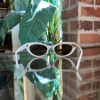 SAINT LAURENT SLM15 Ivory Acetate Cat Eye Sunglasses