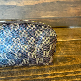 LOUIS VUITTON Cosmetic Pouch PM Damier Ebene Canvas Dome Pouch