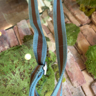 GUCCI Small Beige Blue GG Canvas Web Strap Zip Messenger Crossbody Bag