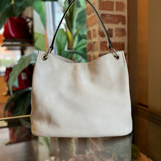 PRADA White Daino Leather Hobo Bag