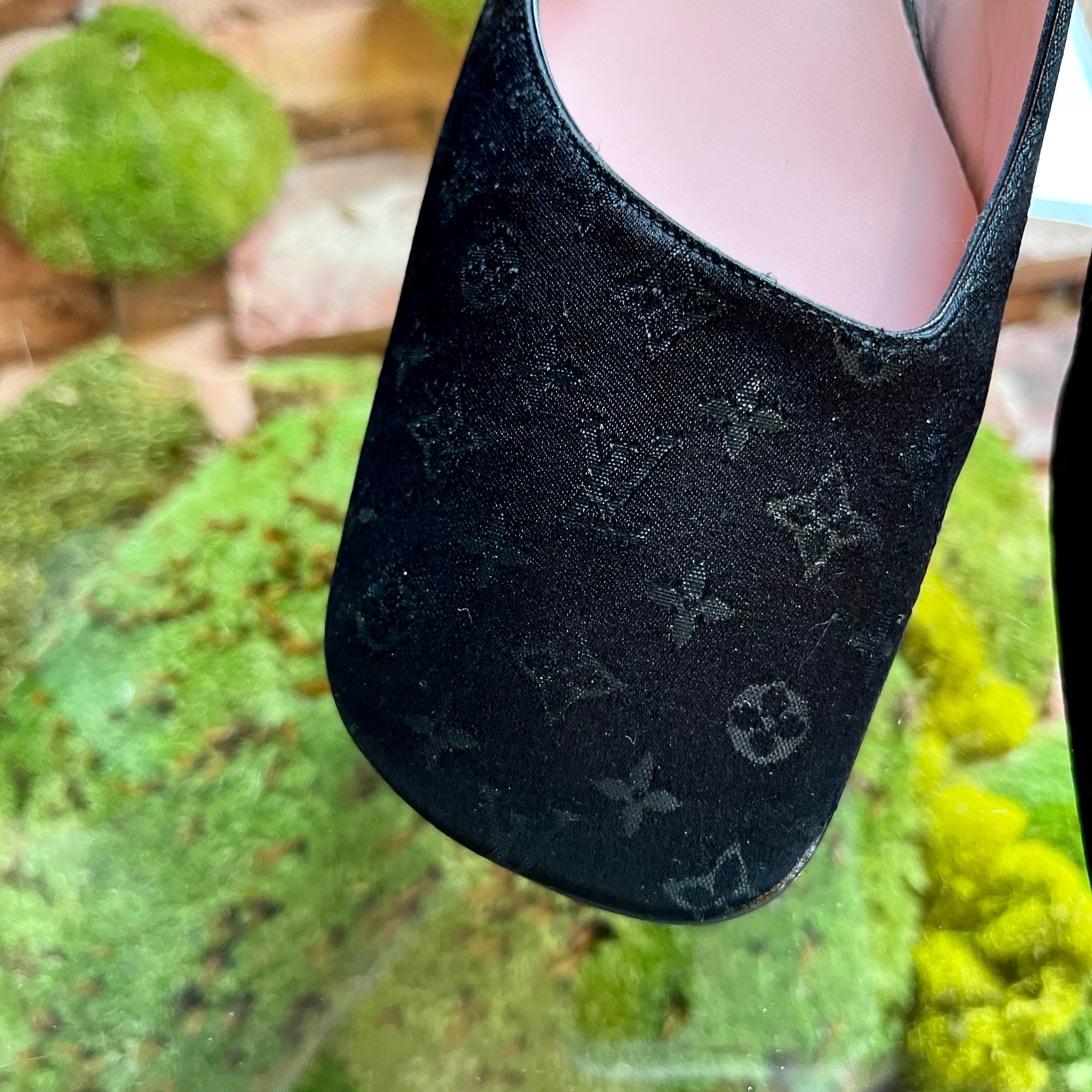 LOUIS VUITTON Mini Lin Slingbacks Sz 39 - The Purse Ladies