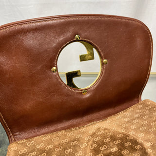 GUCCI Vintage Blondie GG Suede Monogram Clutch