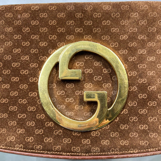 GUCCI Vintage Blondie GG Suede Monogram Clutch