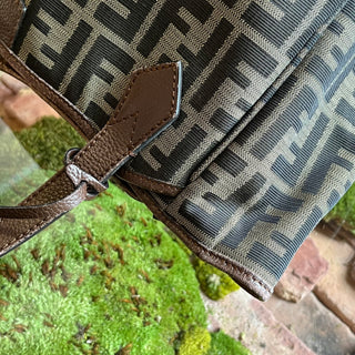 FENDI Brown Zucca Canvas Tote