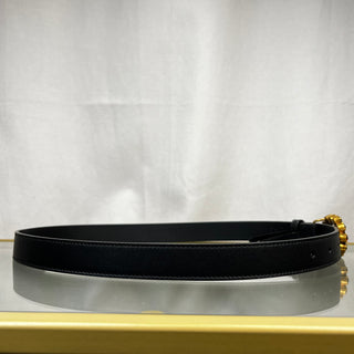 GUCCI Black Leather Crystal Double G Marmont Belt SZ80/32(4US)