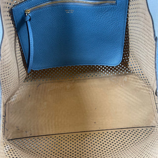 JIMMY CHOO Punched Blue Leather Tote