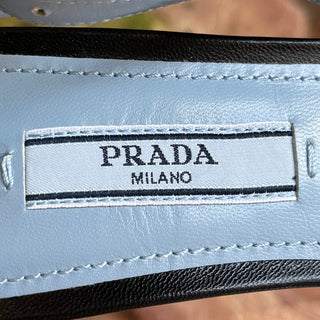 PRADA Black Leather Slingback Heels SZ 35.5 (US 5.5)