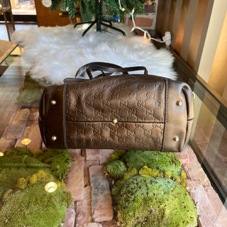 GUCCI Heart-Bit Brown Metallic Guccissima Leather Tote