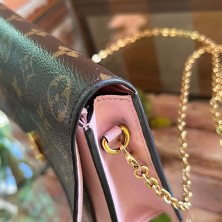 LOUIS VUITTON Flore Monogram Canvas Wallet On Chain Crossbody Bag