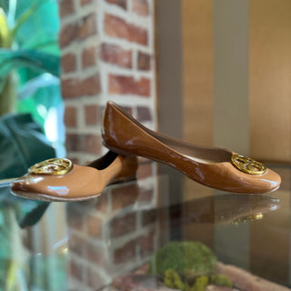 TORY BURCH Brown Patent Leather Flats SZ 9