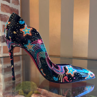 LOUBOUTIN Hot Chick Starlight Patent Leather Pumps SZ 35 (US 5)
