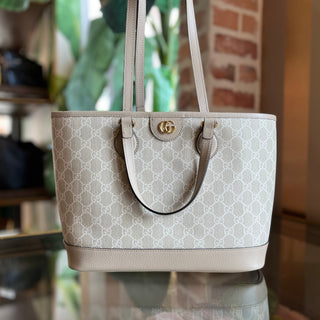 GUCCI Ophidia GG Supreme Monogram Textured Dollar Calfskin Shoulder Tote
