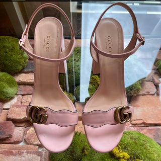 GUCCI Galassia Pink Marmont Calfskin Platform Heels SZ 40.5 (US 10.5)