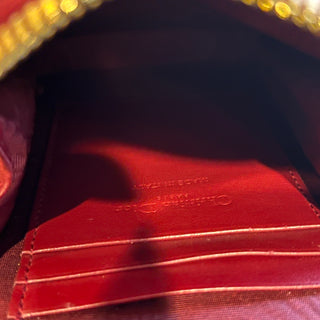 DIOR Lady Dior Call'in Cherry Red Patent Cannage Calfskin Phone Holder Crossbody