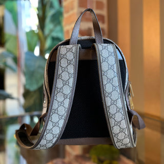 GUCCI Small Ophidia Day Beige Ebony GG Supreme Monogram Canvas New Acero Calfskin Backpack Bag