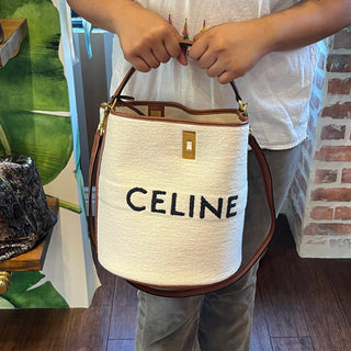 CELINE Bucket 16 Brown Canvas Bag