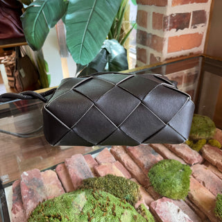 BOTTEGA VENETA Brown Intrecciato Leather Crossbody Bag