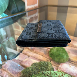 GUCCI Eclipse GG Supreme Black Canvas Wallet